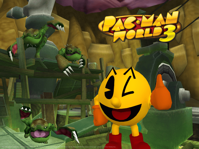 Pac-Man World 3 title screen for Xbox